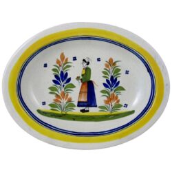 Henriot Quimper Femme de la Campagne Oval Bowl